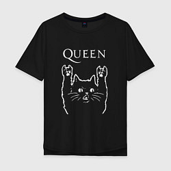 Мужская футболка оверсайз Queen Рок кот