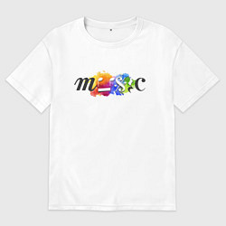 Мужская футболка оверсайз Music Цветная Портрет