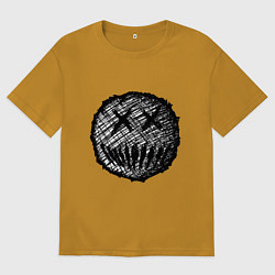 Мужская футболка оверсайз Жуткая рожица пиксельная