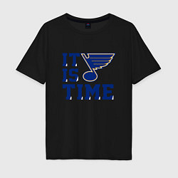 Мужская футболка оверсайз It is St Louis Blues time Сент Луис Блюз