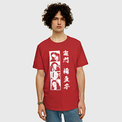Футболка оверсайз мужская Клинок, рассекающий демонов Незуко, цвет: красный — фото 2