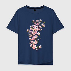 Мужская футболка оверсайз Весна Цветущая сакура Japan