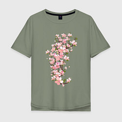 Мужская футболка оверсайз Весна Цветущая сакура Japan