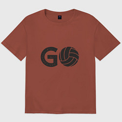 Футболка оверсайз мужская Go Volleyball, цвет: кирпичный