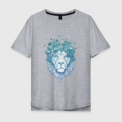 Футболка оверсайз мужская Lion синий 1 штука в цветах, цвет: меланж