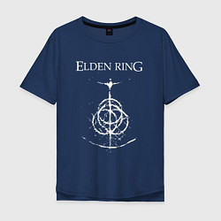 Футболка оверсайз мужская Elden ring лого, цвет: тёмно-синий
