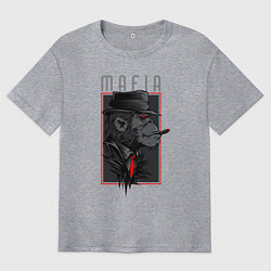 Футболка оверсайз мужская Обезьяна мафиози, цвет: меланж