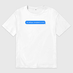 Мужская футболка оверсайз НЕ ЗАБУДЬ ПОКОРМИТЬ КОТА!