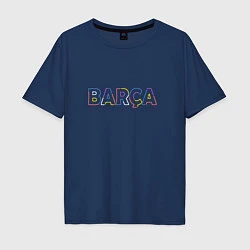 Футболка оверсайз мужская FC Barcelona - Multicolor 2022 Barca, цвет: тёмно-синий