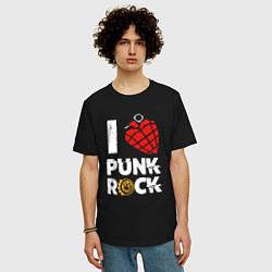 Футболка оверсайз мужская I LOVE PUNK ROCK, цвет: черный — фото 2