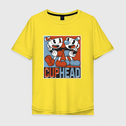 Мужская футболка оверсайз Cuphead and Mugman Show