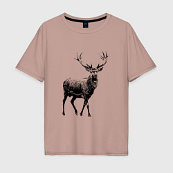 Мужская футболка оверсайз Черный олень Black Deer