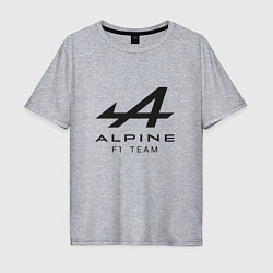 Футболка оверсайз мужская Alpine F1 team Black Logo, цвет: меланж
