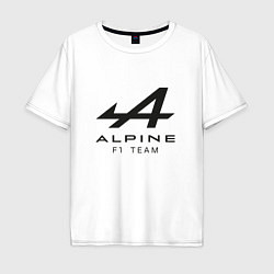 Футболка оверсайз мужская Alpine F1 team Black Logo, цвет: белый