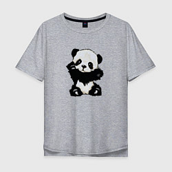 Футболка оверсайз мужская Cute Baby Panda, цвет: меланж