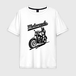 Футболка оверсайз мужская Motorcycle Cool rider, цвет: белый