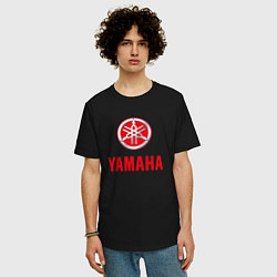 Футболка оверсайз мужская Yamaha Логотип Ямаха, цвет: черный — фото 2