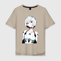 Мужская футболка оверсайз Рей Аянами Rei Ayanami Ева Евангелион