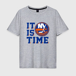 Футболка оверсайз мужская It Is New York Islanders Time Нью Йорк Айлендерс, цвет: меланж