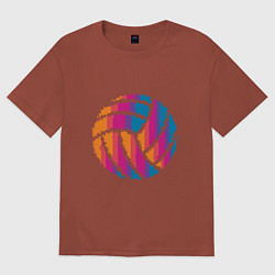 Футболка оверсайз мужская Ball Volleyball, цвет: кирпичный