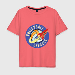 Футболка оверсайз мужская Volleyball Express, цвет: коралловый