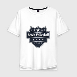 Футболка оверсайз мужская Beach Volleyball Team, цвет: белый