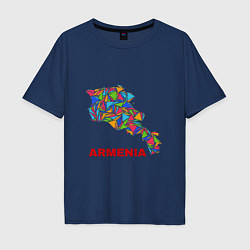 Футболка оверсайз мужская Armenian Color, цвет: тёмно-синий