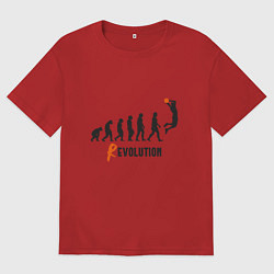 Футболка оверсайз мужская Баскетбольная революция, цвет: красный