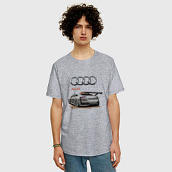Футболка оверсайз мужская Audi Racing team, цвет: меланж — фото 2