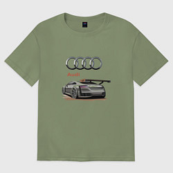 Футболка оверсайз мужская Audi Racing team, цвет: авокадо