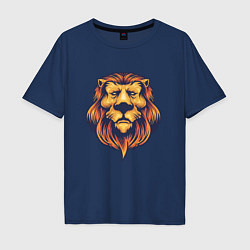 Мужская футболка оверсайз Спокойный лев