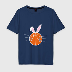 Футболка оверсайз мужская Basketball Bunny, цвет: тёмно-синий