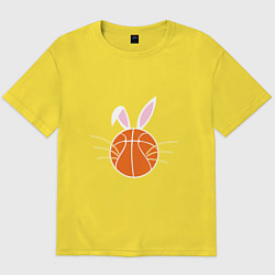 Футболка оверсайз мужская Basketball Bunny, цвет: желтый