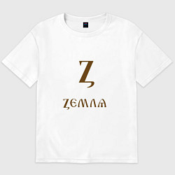 Футболка оверсайз мужская Буква кириллицы Z- земля, цвет: белый