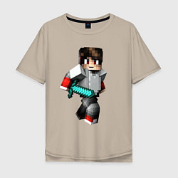 Мужская футболка оверсайз Minecraft Warrior Hero