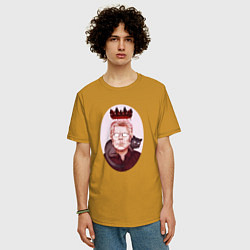Футболка оверсайз мужская Король ужасов СТИВЕН КИНГ, цвет: горчичный — фото 2