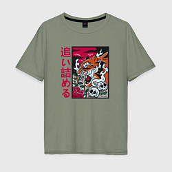 Мужская футболка оверсайз Японский тигр