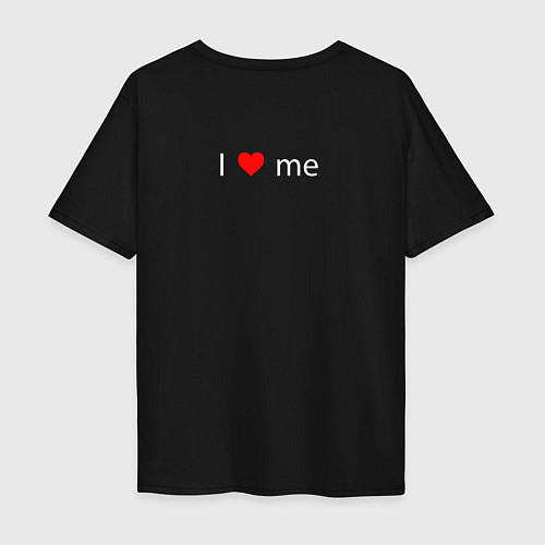 Мужская футболка оверсайз I love me / Черный – фото 2