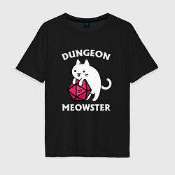 Футболка оверсайз мужская Dungeon Meowster, цвет: черный