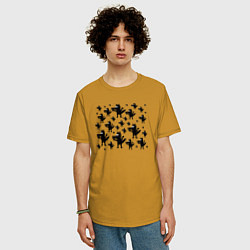 Футболка оверсайз мужская Много Волков, цвет: горчичный — фото 2