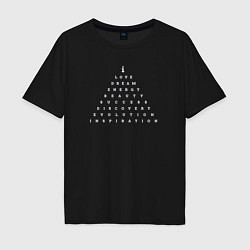 Футболка оверсайз мужская Inspiration Pyramid Пирамида вдохновения - Афирмац, цвет: черный