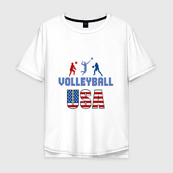 Футболка оверсайз мужская USA - Volleyball, цвет: белый