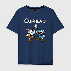 Мужская футболка оверсайз Cuphead веселые чашечки