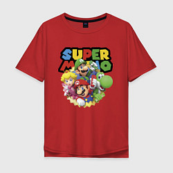 Мужская футболка оверсайз Компашка героев Super Mario