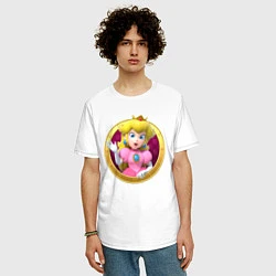 Футболка оверсайз мужская Принцесса Персик Super Mario Video game, цвет: белый — фото 2