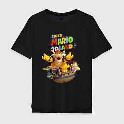 Мужская футболка оверсайз Принцесса Персик на корабле Боузера Super Mario 3D