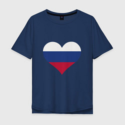Мужская футболка оверсайз Сердце - Россия