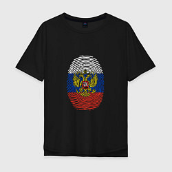 Футболка оверсайз мужская Россия - ДНК, цвет: черный