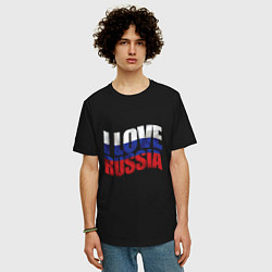 Футболка оверсайз мужская Love - Russia, цвет: черный — фото 2