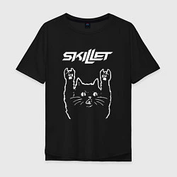 Мужская футболка оверсайз Skillet Рок кот